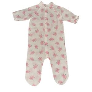 Vintage 80s Kent BABY Girl‎ Bear  PJs 0-3 Cotton Sz Small